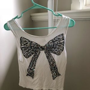 Tank top with sparkly bow